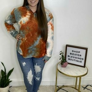 New Honeyme Tye dye rust color hoodie